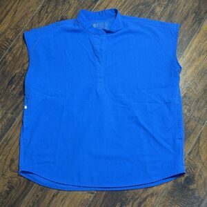 Figs Rafaela Scrub Top Women’s Small Blue Pockets Medical WXXSW1003 Nursing